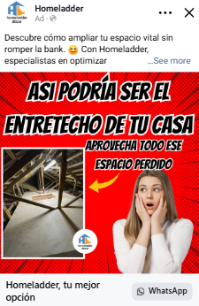 Anuncio antiguo de HomeLadder sobre entretechos